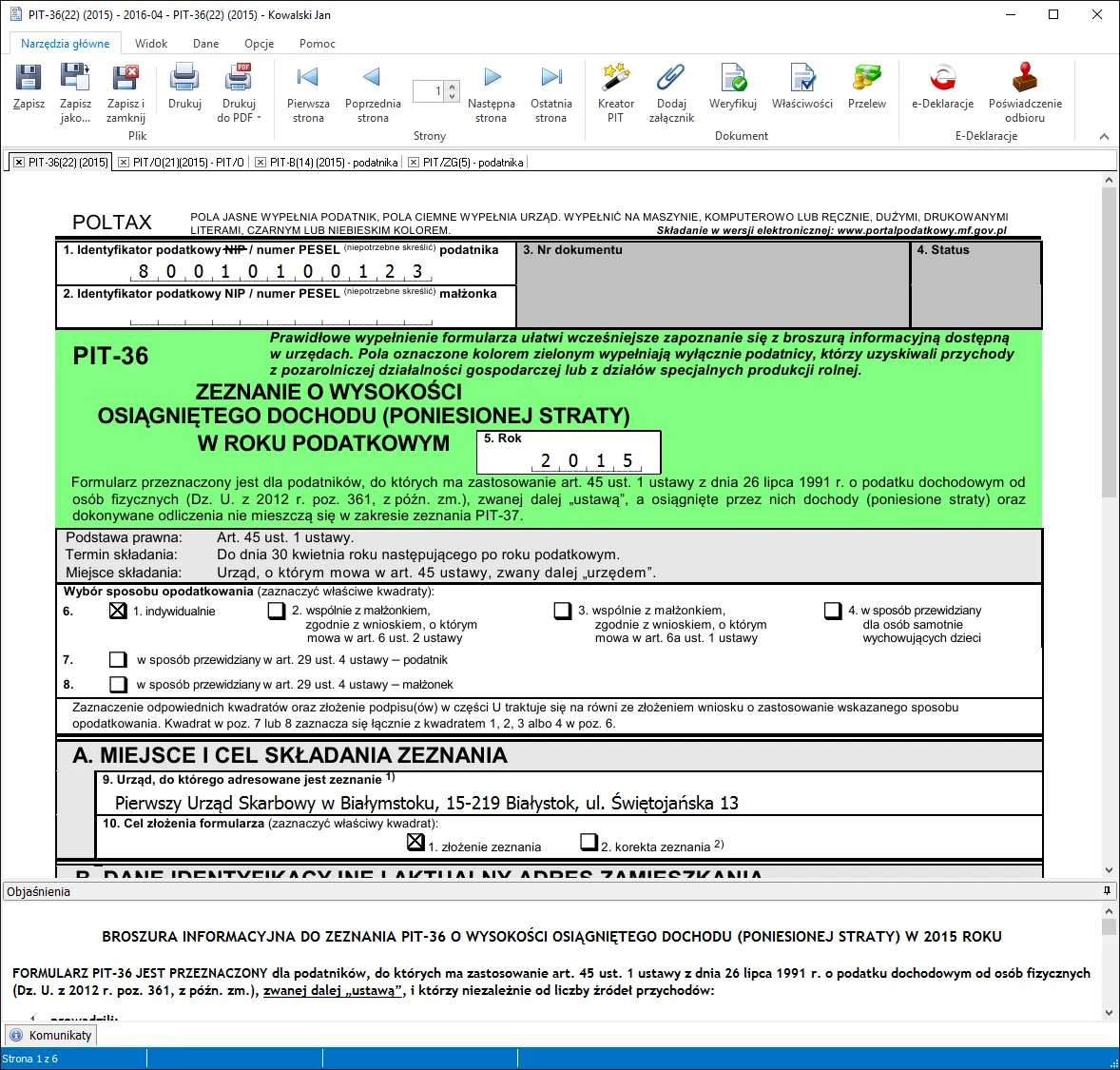 Formularze PIT-37 i PIT-36