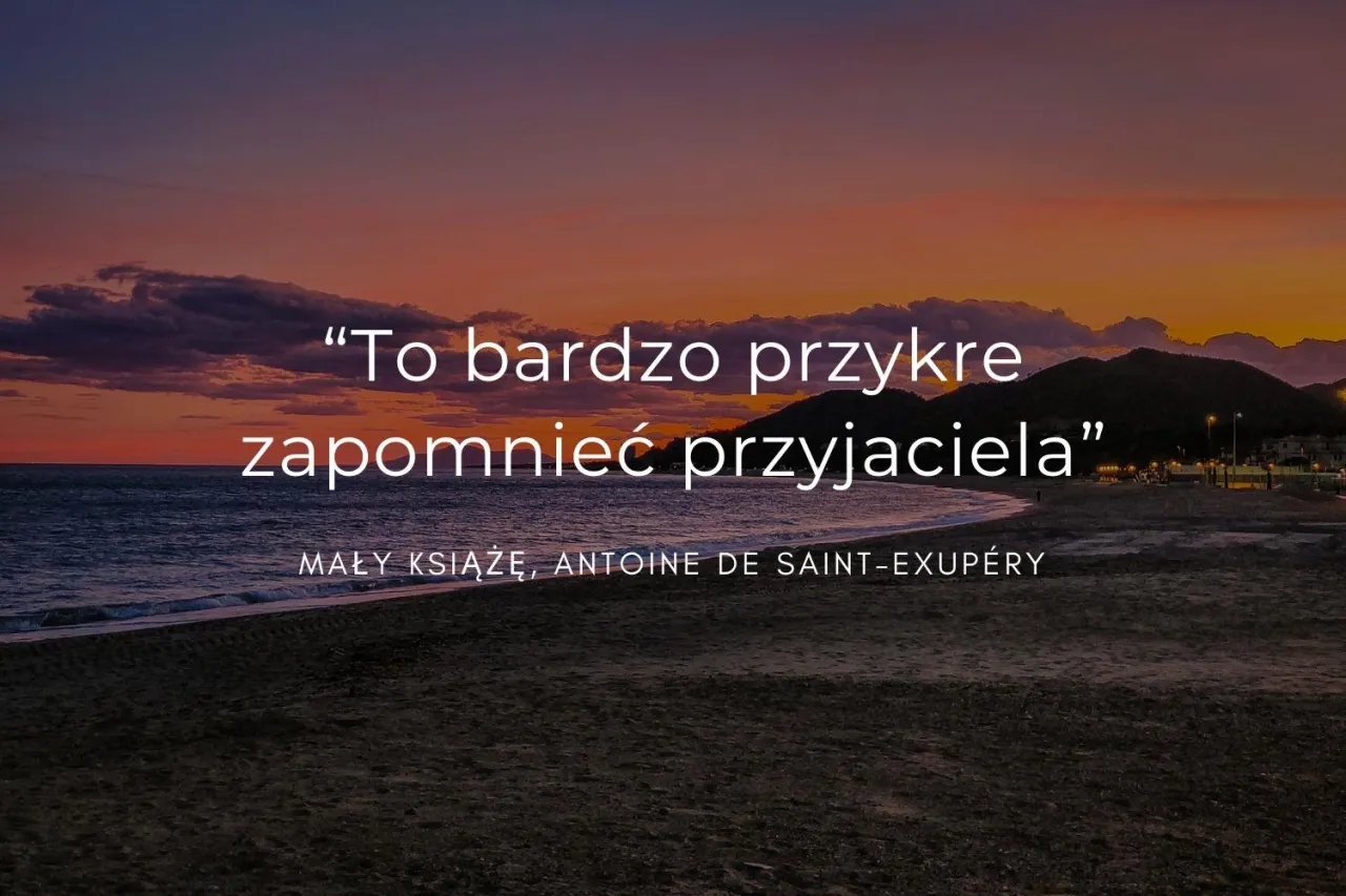 Zach&oacute;d słońca nad morzem. Cytat z 