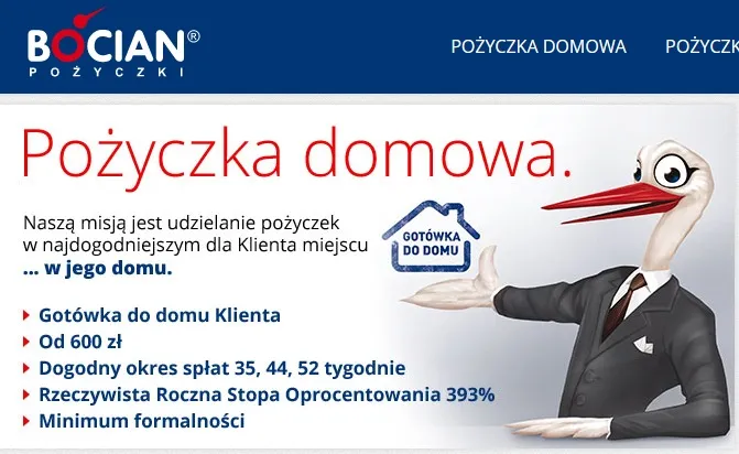 przedstawiciel Bocian Pożyczki w domu klienta