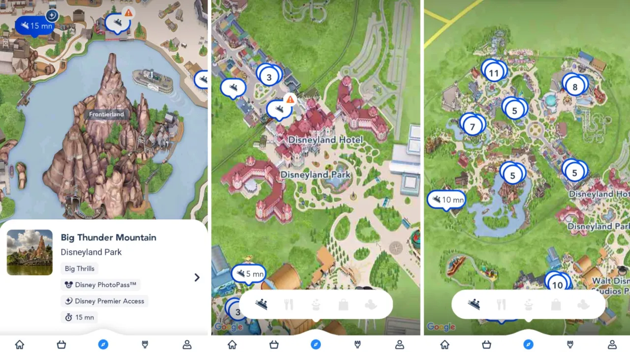 Aplikacja Disneyland Paris - czasy oczekiwania