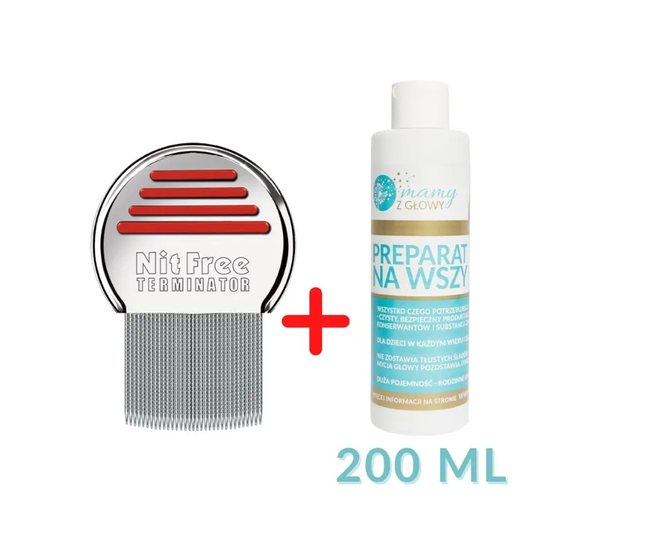 Preparat na wszy dimetikon i grzebień