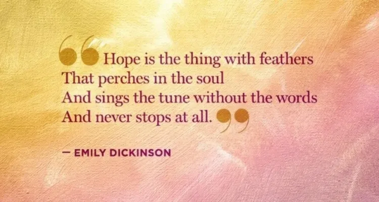 Emily Dickinson wiersze polskie tłumaczenia, Nadzieja to jest to w pierzu