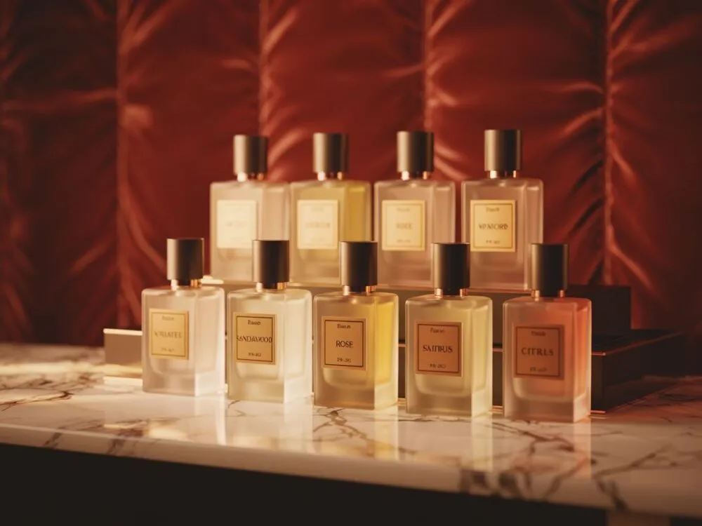 różne stężenia perfum w butelkach