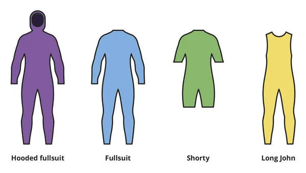 rodzaje pianek pływackich fullsuit shorty long john