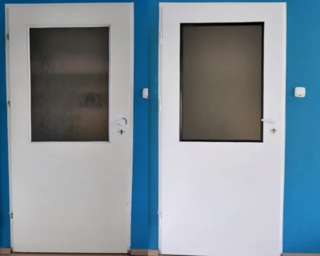odnowione drzwi wewnętrzne przed i po