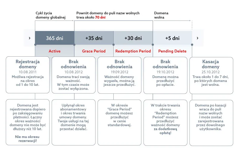 cykl życia domeny .pl grafika
