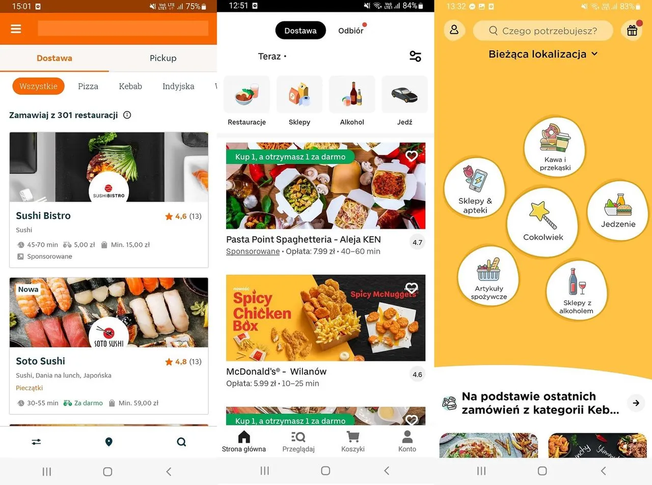 R&oacute;żne aplikacje i sklepy internetowe do zamawiania napoj&oacute;w
