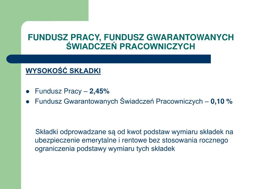 Zdjęcie Kto płaci składki na fundusz gwarantowanych świadczeń pracowniczych?