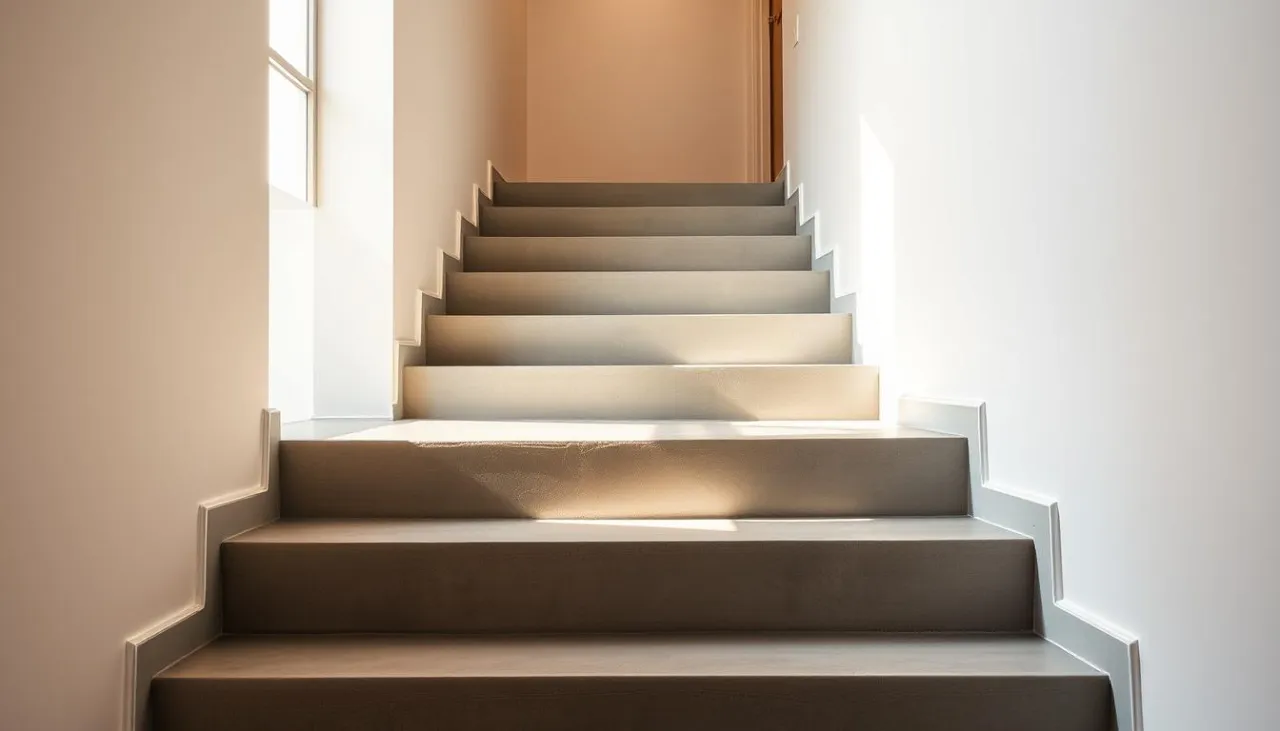 schody betonowe gres mikrocement aranżacje