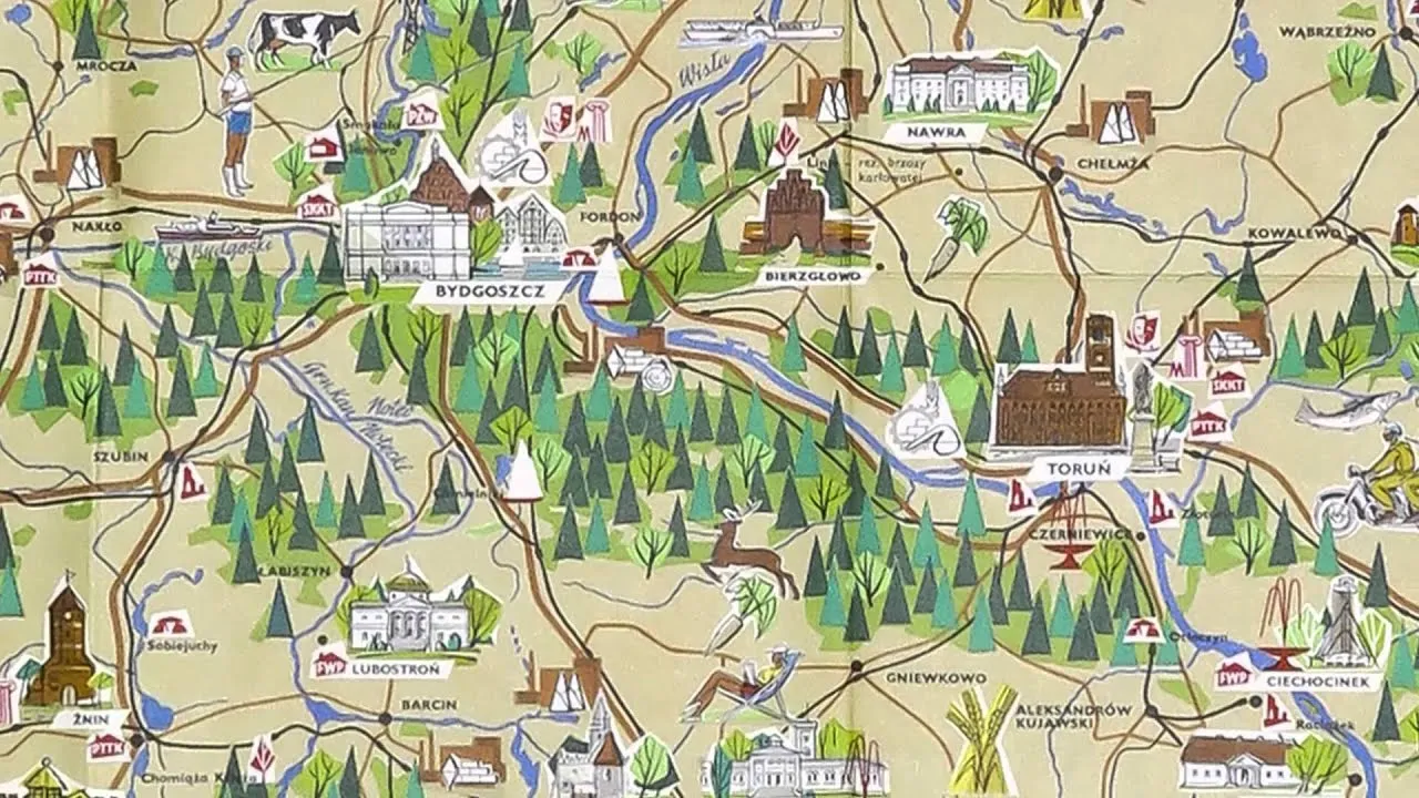 Mapa atrakcji Kujawsko-Pomorskie