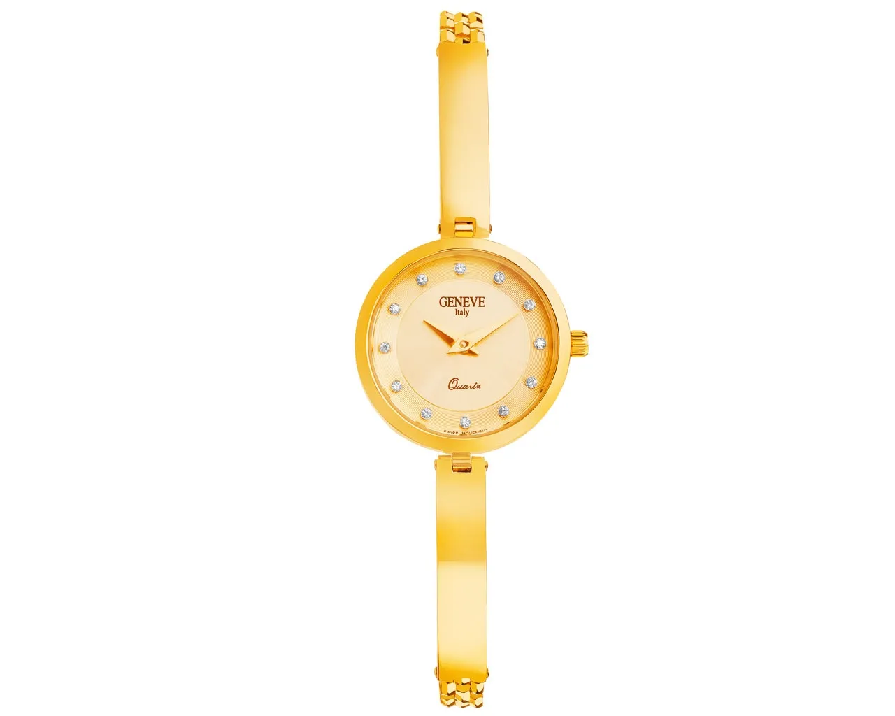 elegancki złoty zegarek damski Apart na nadgarstku