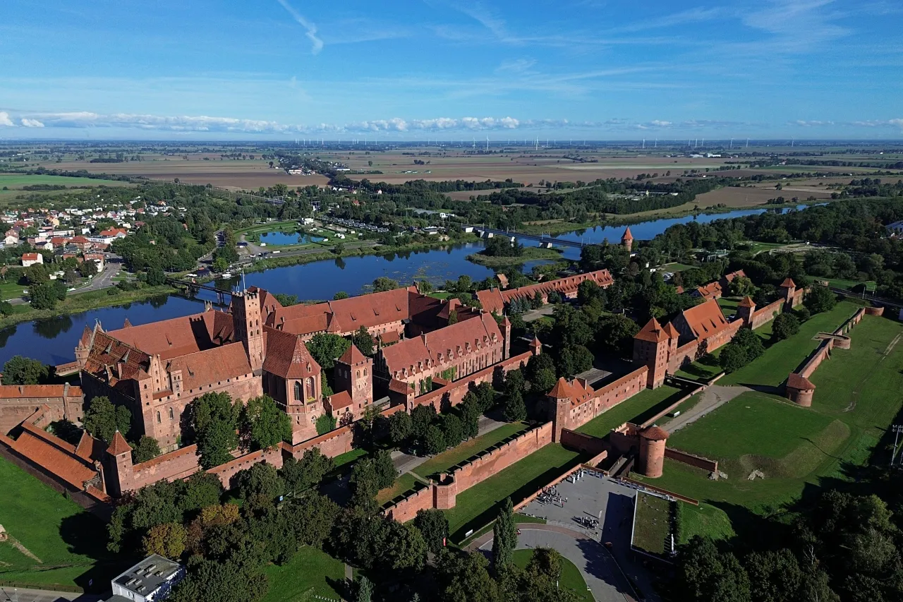 Zamek Malbork widok z lotu ptaka