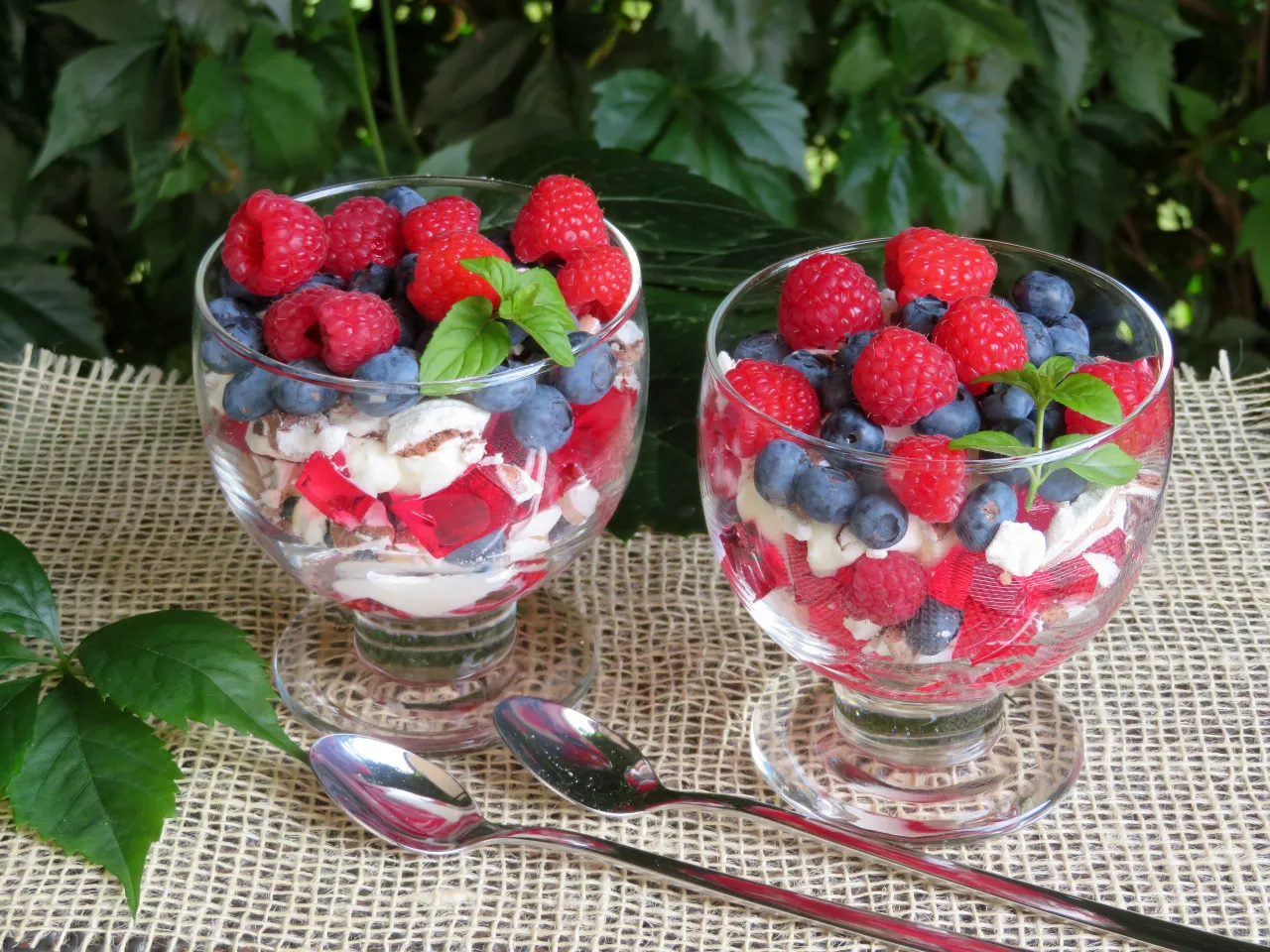 galaretka z owocami i bitą śmietaną, niskokaloryczne owoce do galaretki