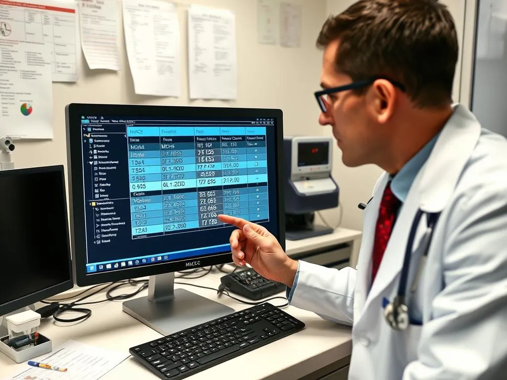 Lekarz analizujący wyniki badań krwi