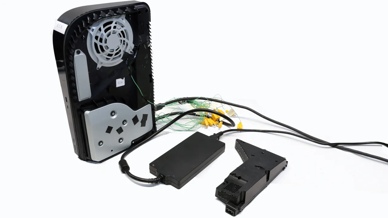 PS5 internal components radiator power supply