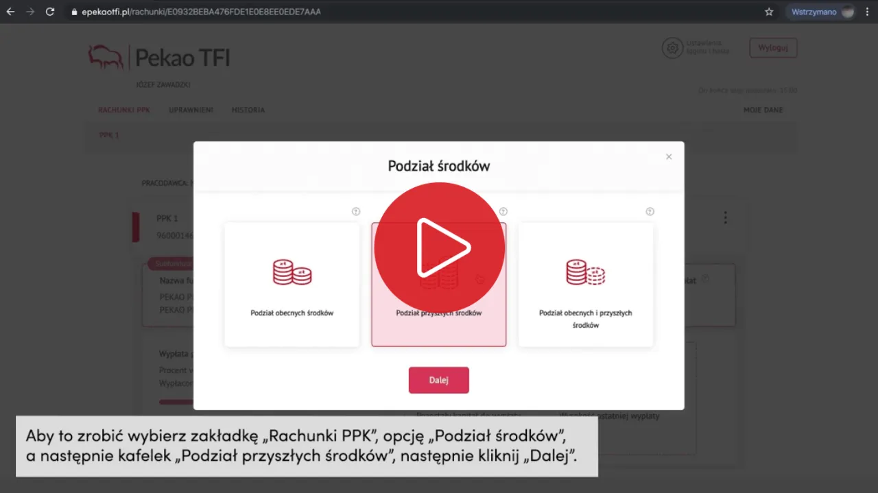 proces wypłaty funduszy inwestycyjnych pekao tfi