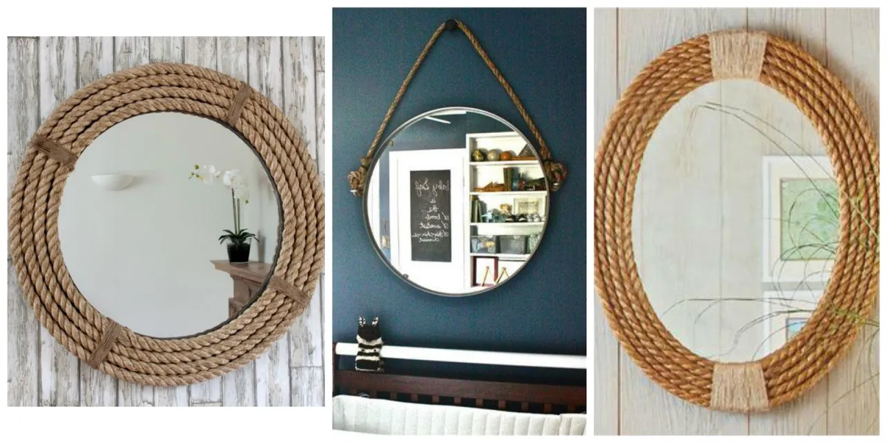 lustro boho sznurek jutowy inspiracje