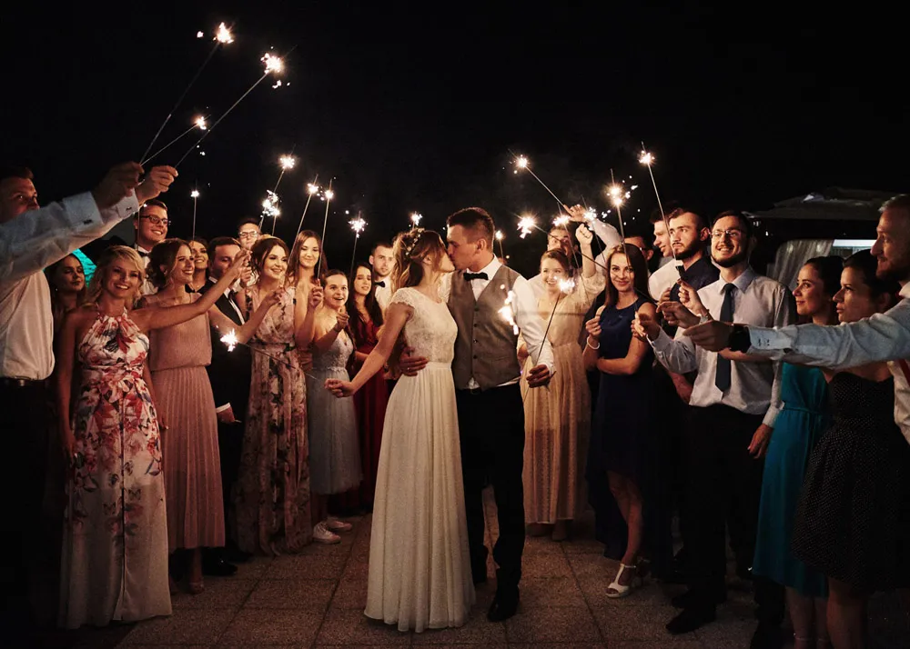 zimne ognie ślubne różne długości porównanie