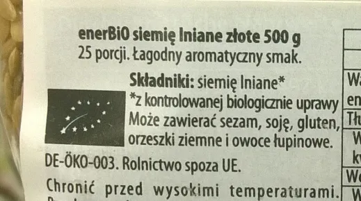 Siemię lniane zanieczyszczenie krzyżowe glutenem