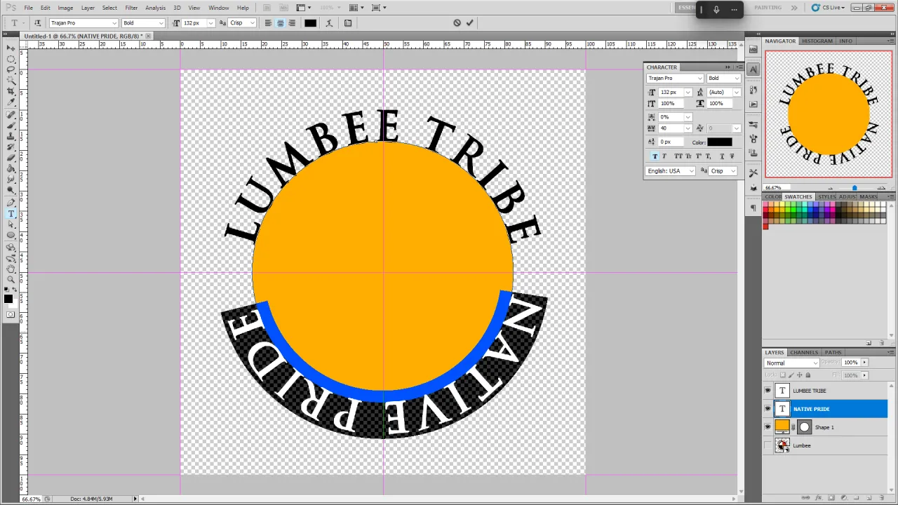 Jak wygiąć tekst w Photoshopie: przykład z logo 