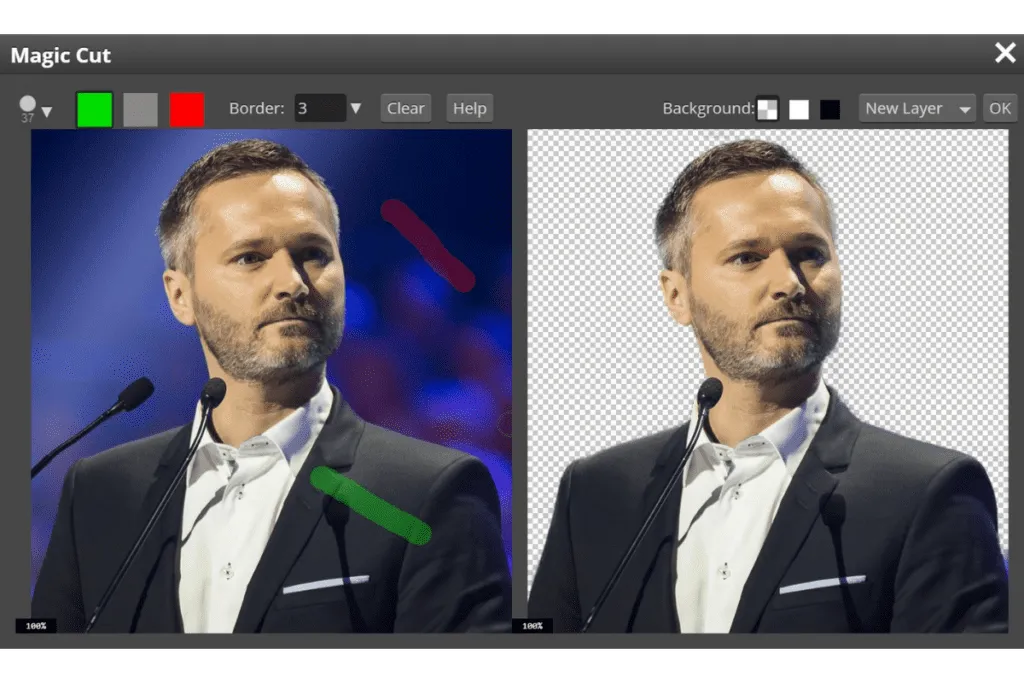 usuwanie tła photoshop przed po