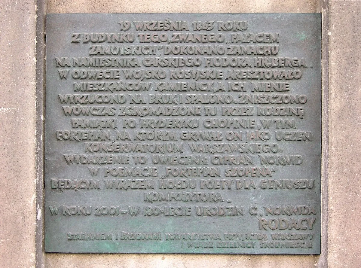 Fortepian Chopina Pałac Zamoyskich Warszawa