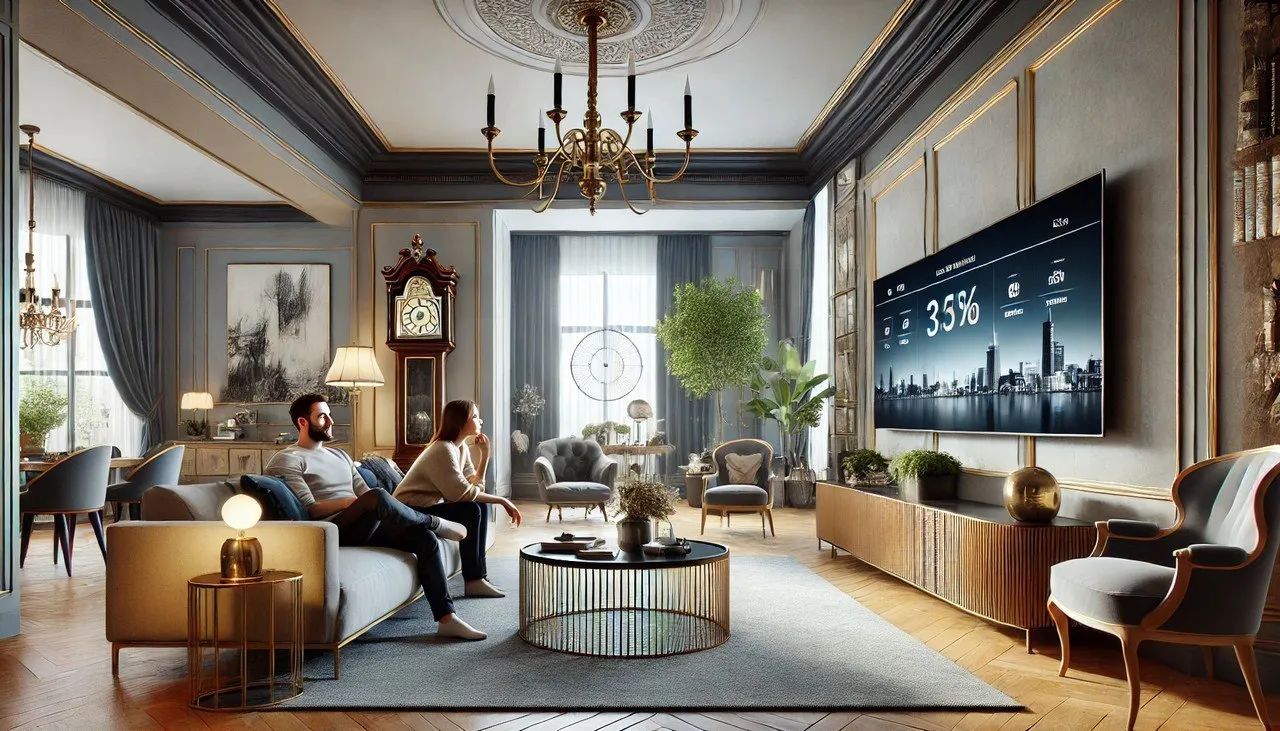 Nowoczesne wnętrze z antykiem na tle neutralnych ścian