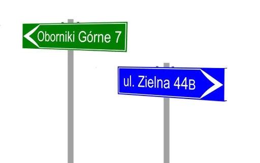 znak z nazwą ulicy w Polsce