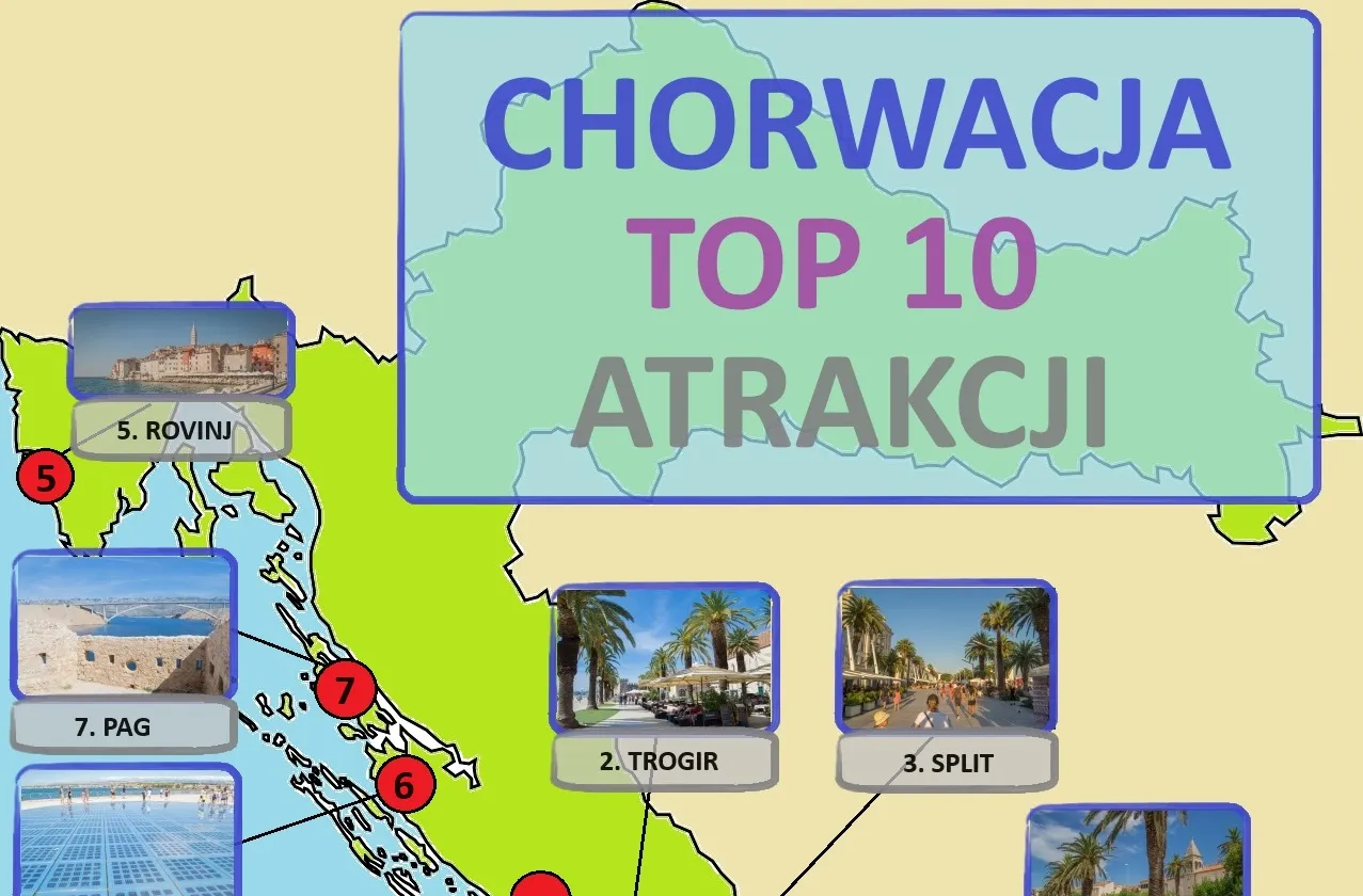 Mapa Dalmacji Chorwacja