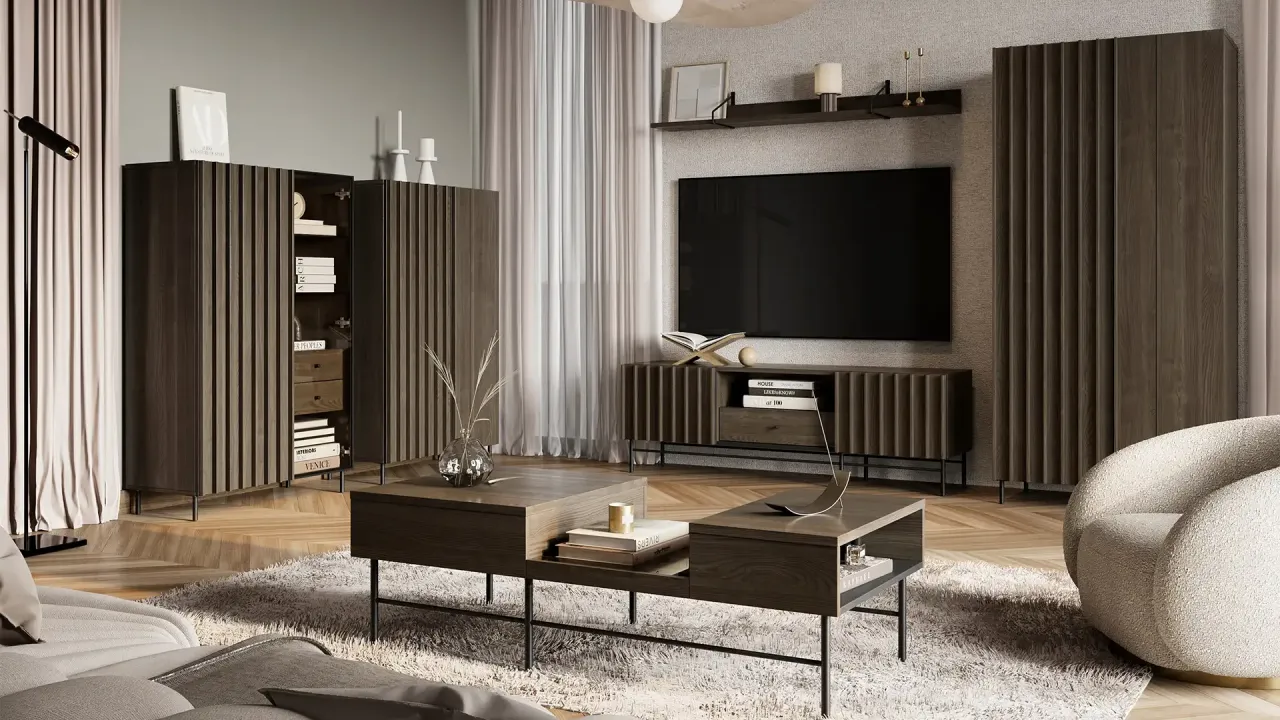 przykładowe meble AJK salon szafy komody