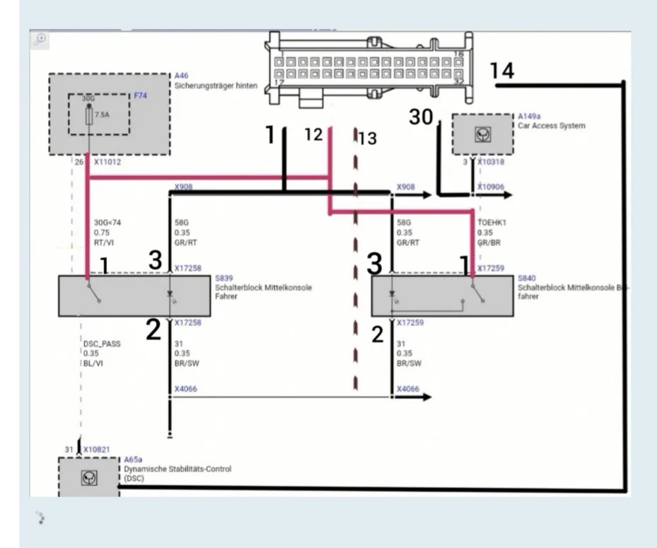 BMW E60 schemat systemu DSC