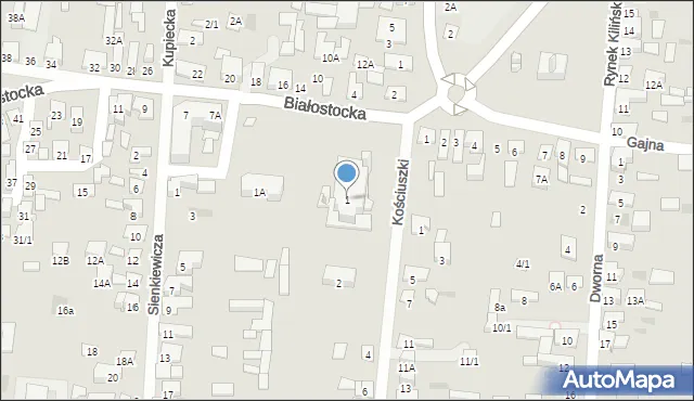 mapa Wasilków Białostocka 69