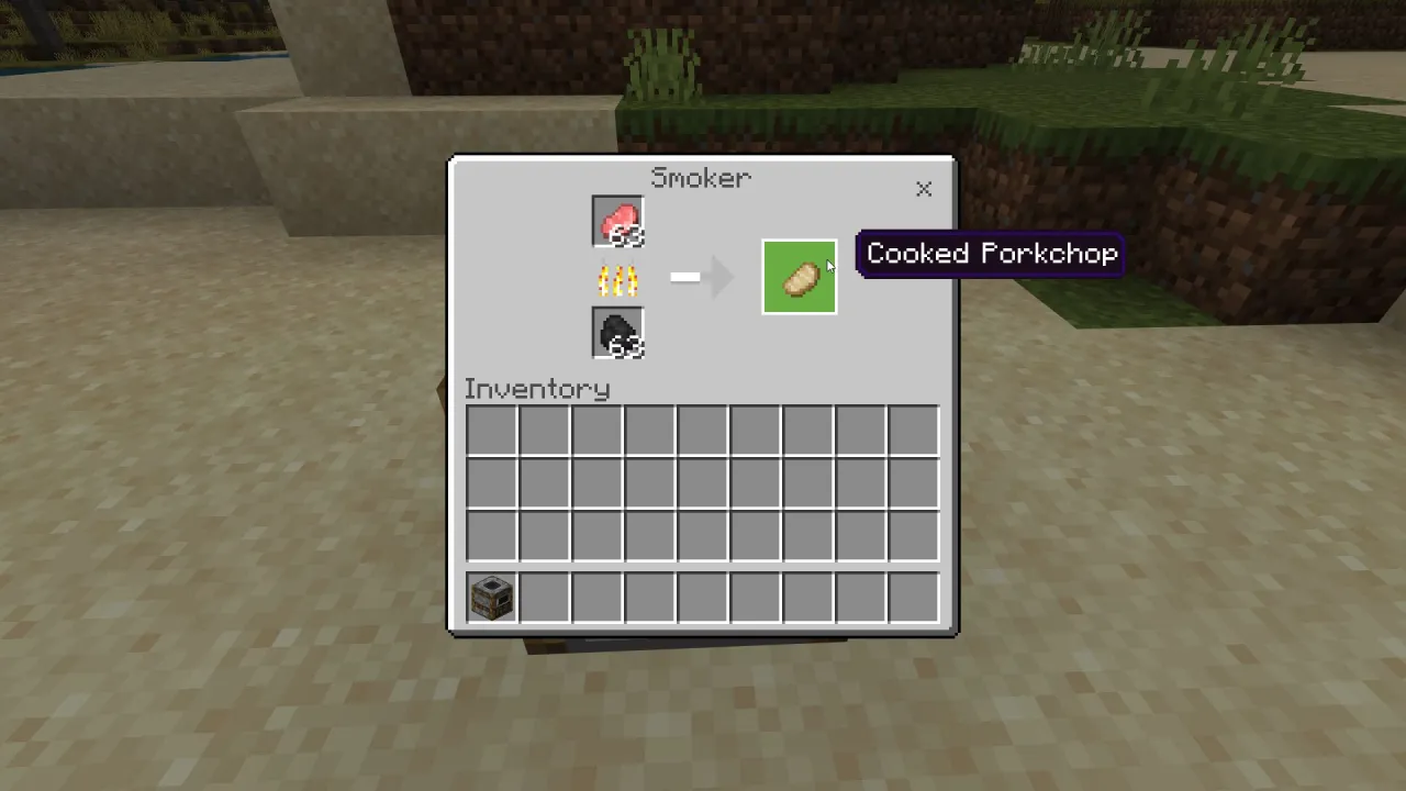 Minecraft crafting recipe smoker