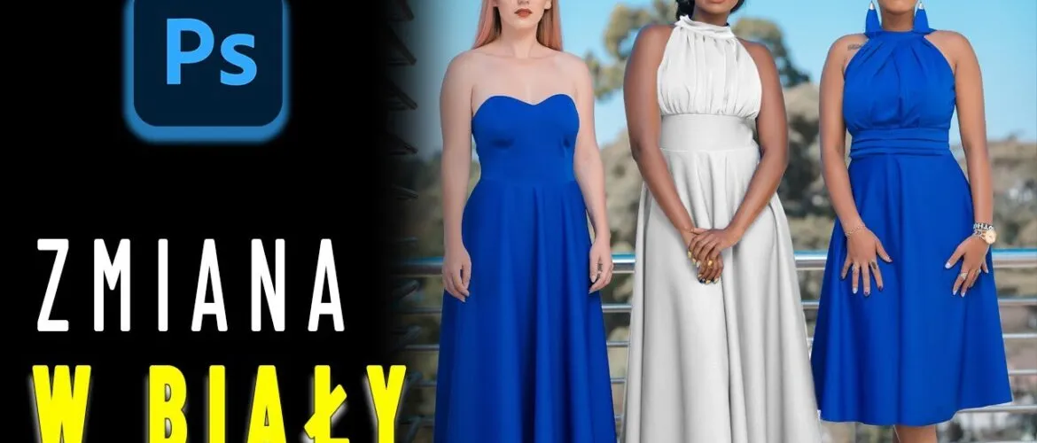 Zmiana koloru białego obiektu Photoshop przed po