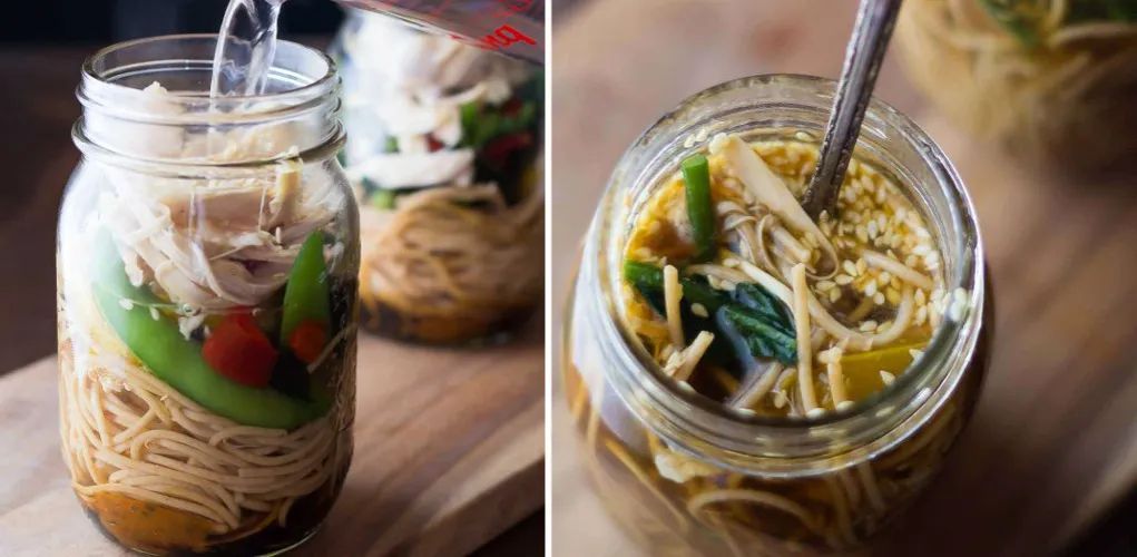 Pęknięty słoik z zupą