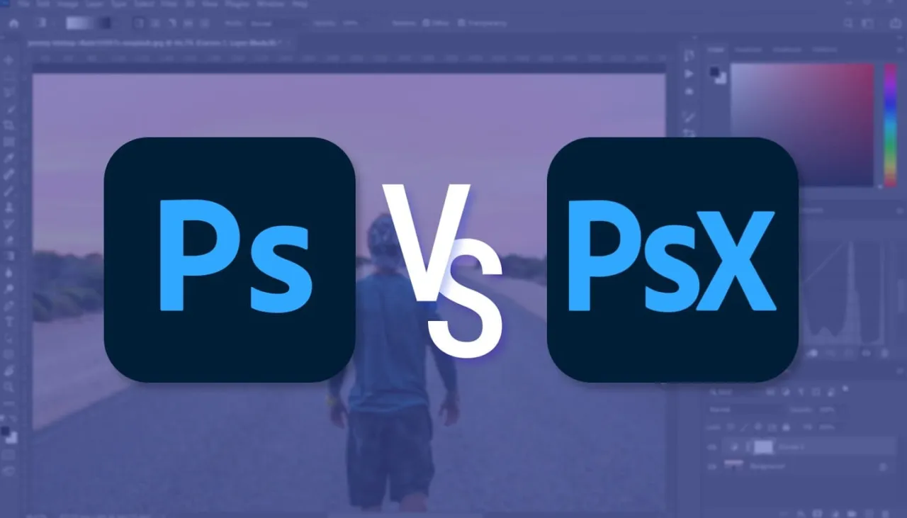 Adobe Photoshop Express vs pełny Photoshop por&oacute;wnanie interfejs&oacute;w