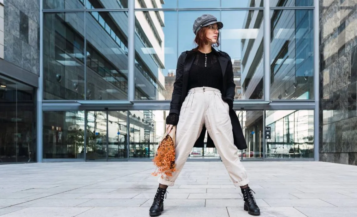 spodnie balloon na r&oacute;żnych sylwetkach