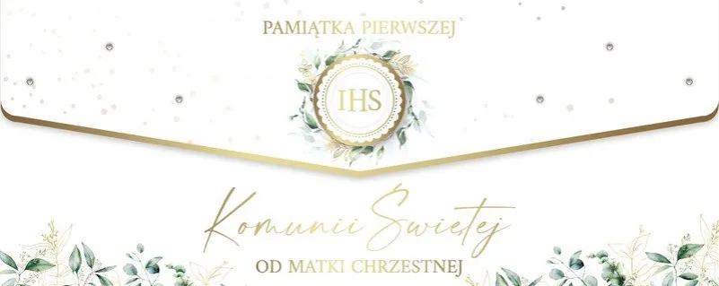 Prezent komunijny od chrzestnej - koperta i pamiątka