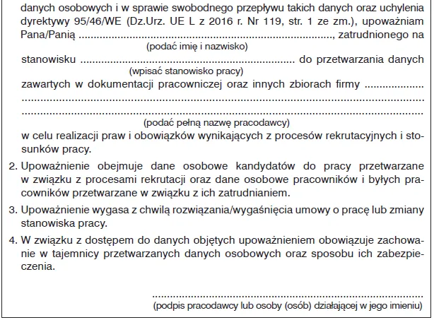 przedstawienie dokumentów pracodawcy