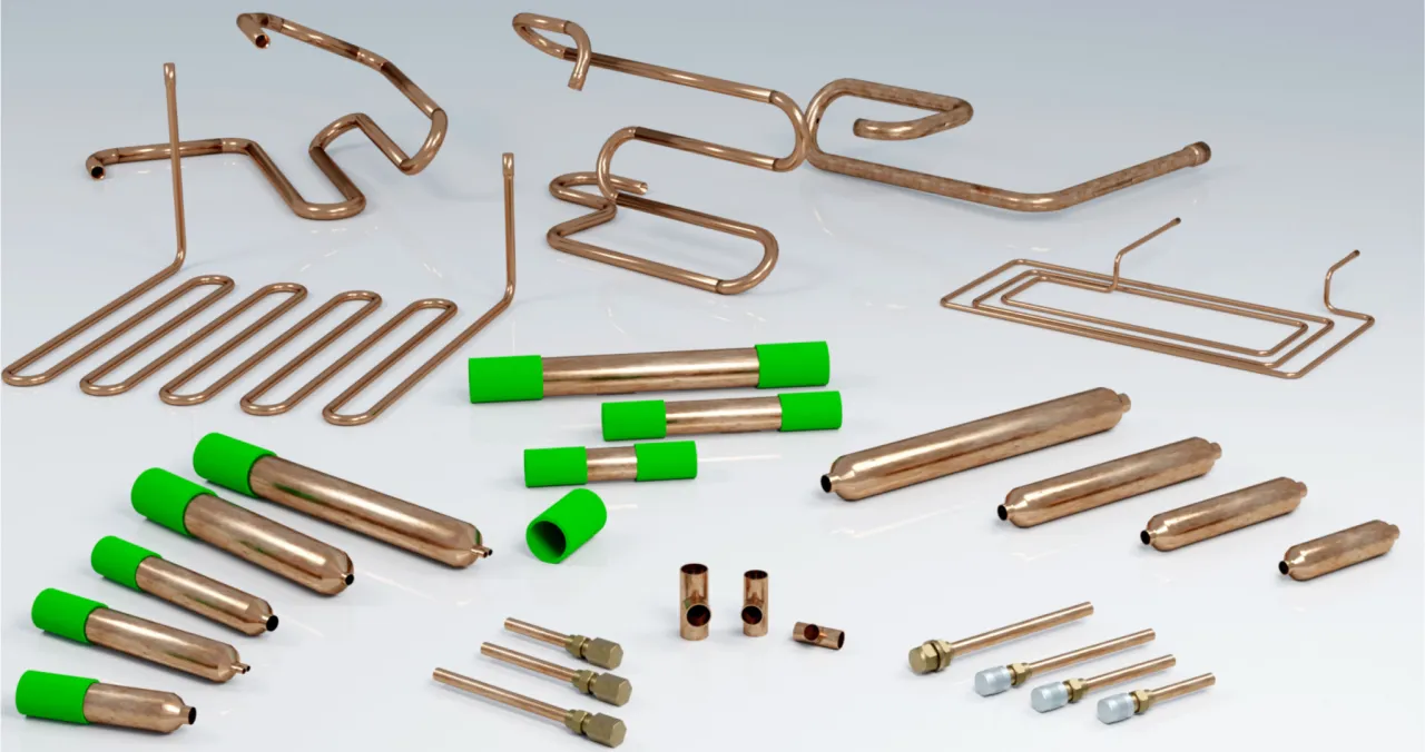 różne typy połączeń rur miedzianych