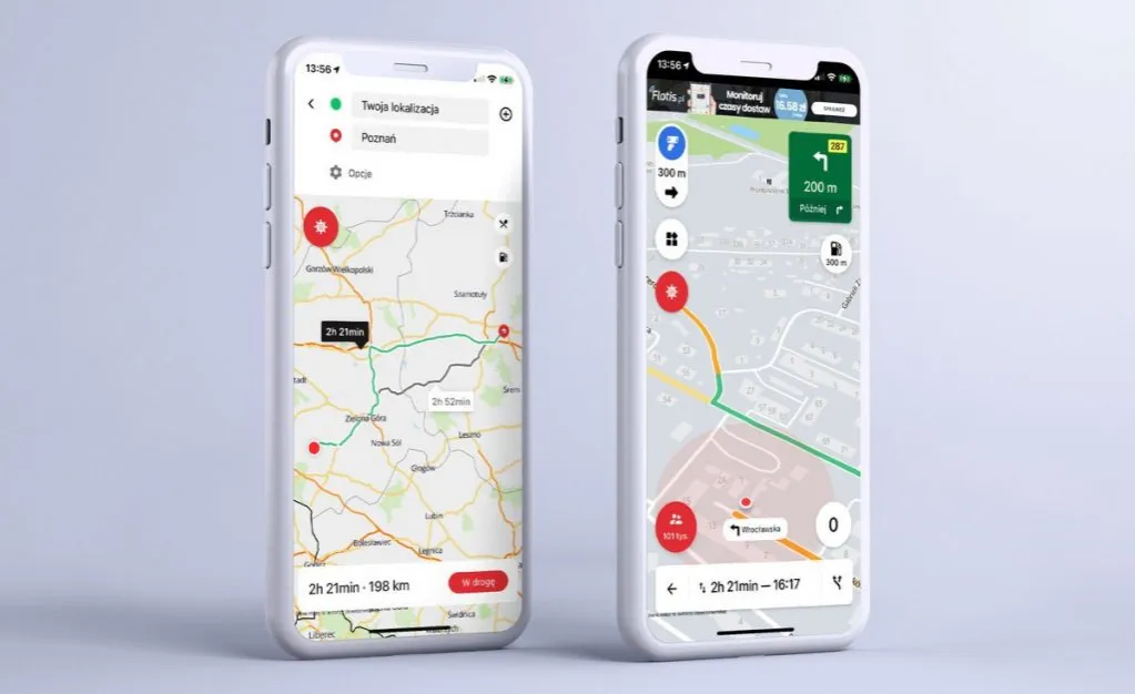 Yanosik aplikacja interfejs