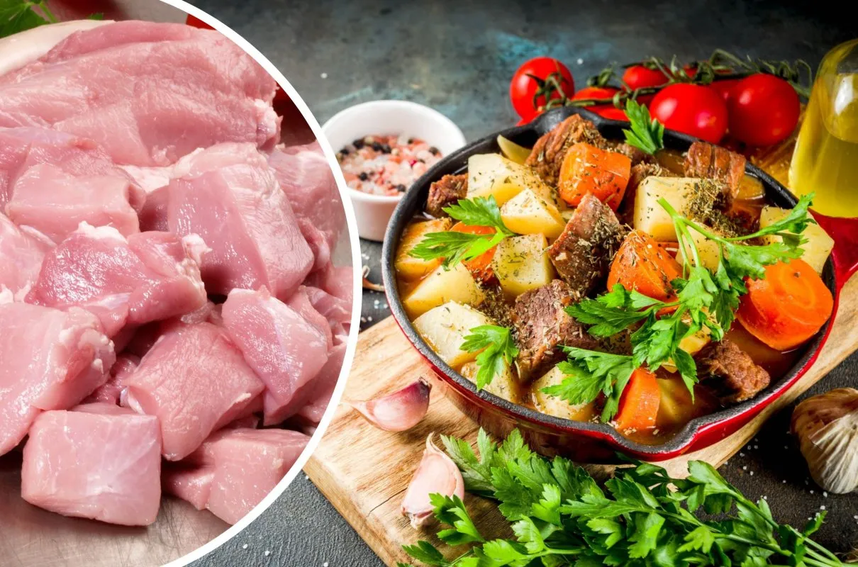 r&oacute;żne kawałki szynki wieprzowej do gotowania