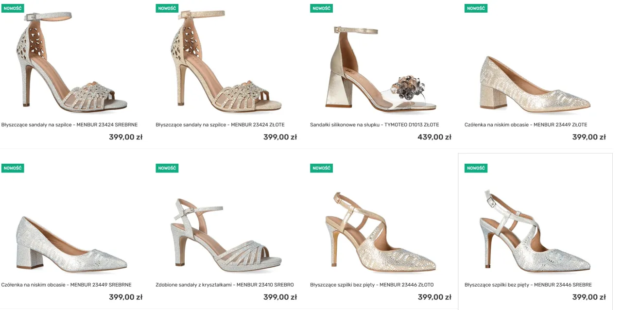 buty ślubne ecru r&oacute;żne kolory zestawienie