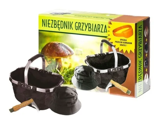 Niezbędnik grzybiarza wyposażenie koszyk nóż atlas