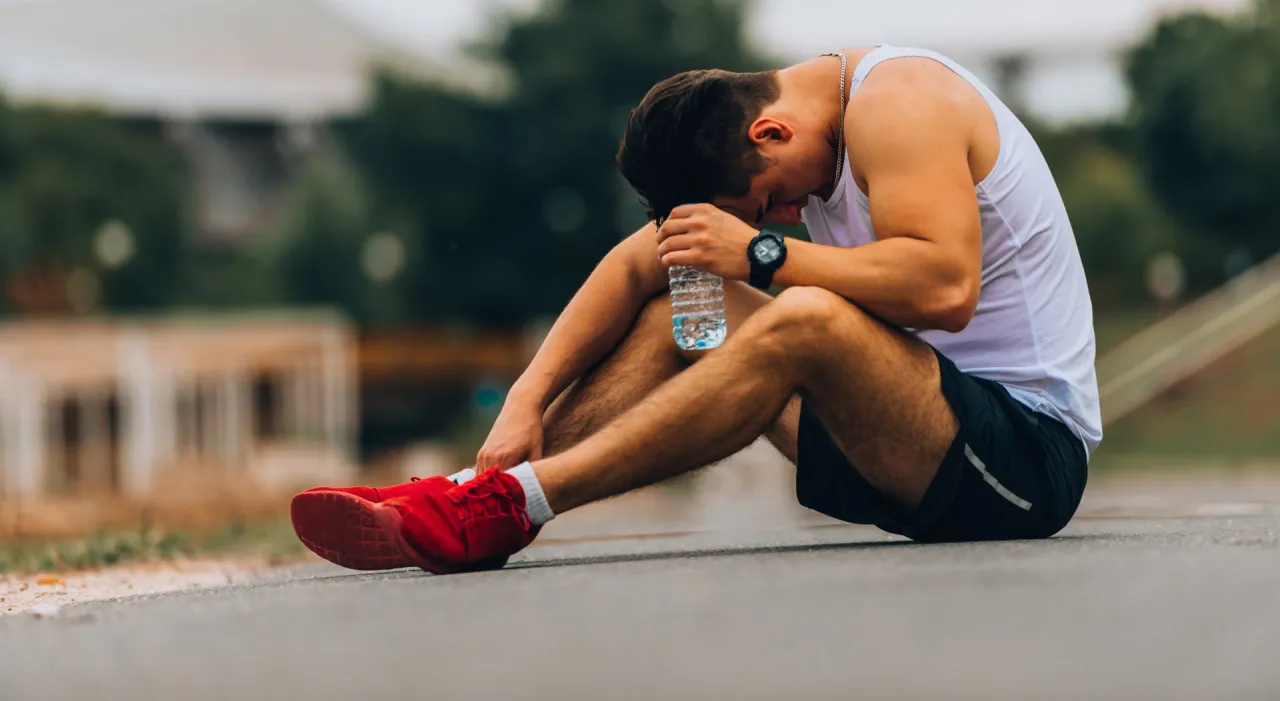 Osoba wykonująca lekkie rozciąganie po treningu, aktywna regeneracja