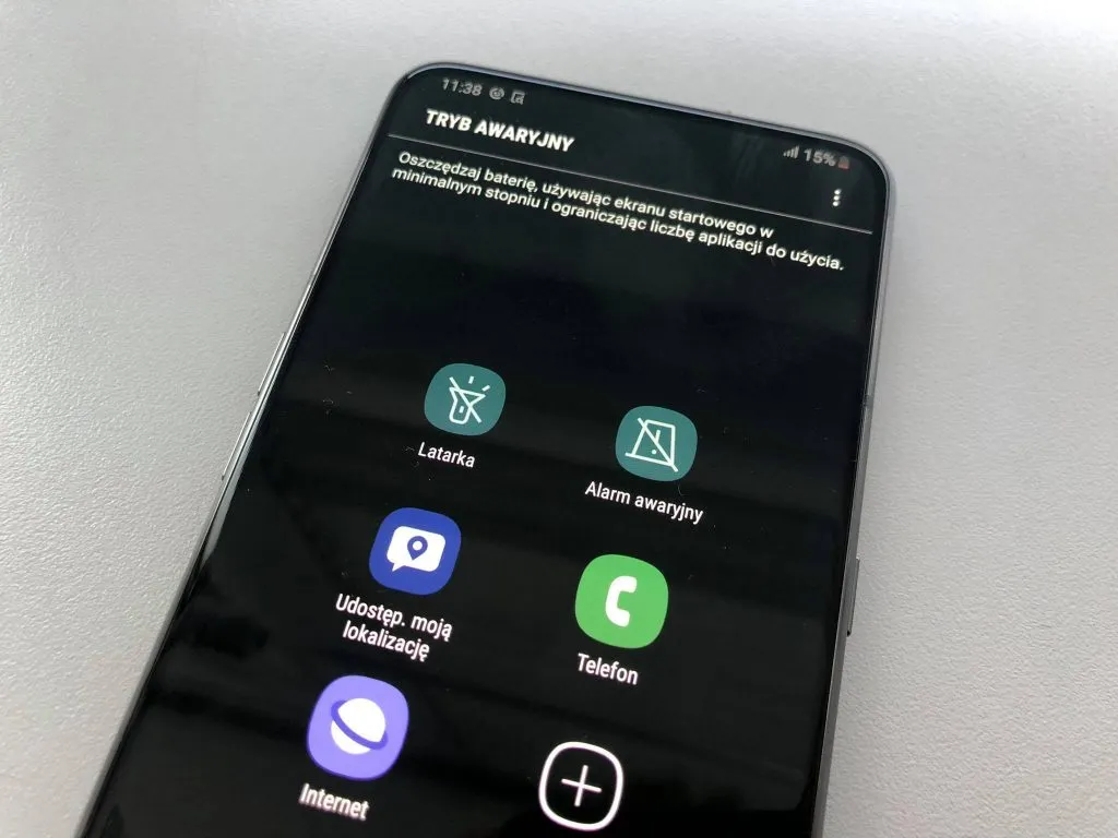 Android tryb awaryjny menu zasilania