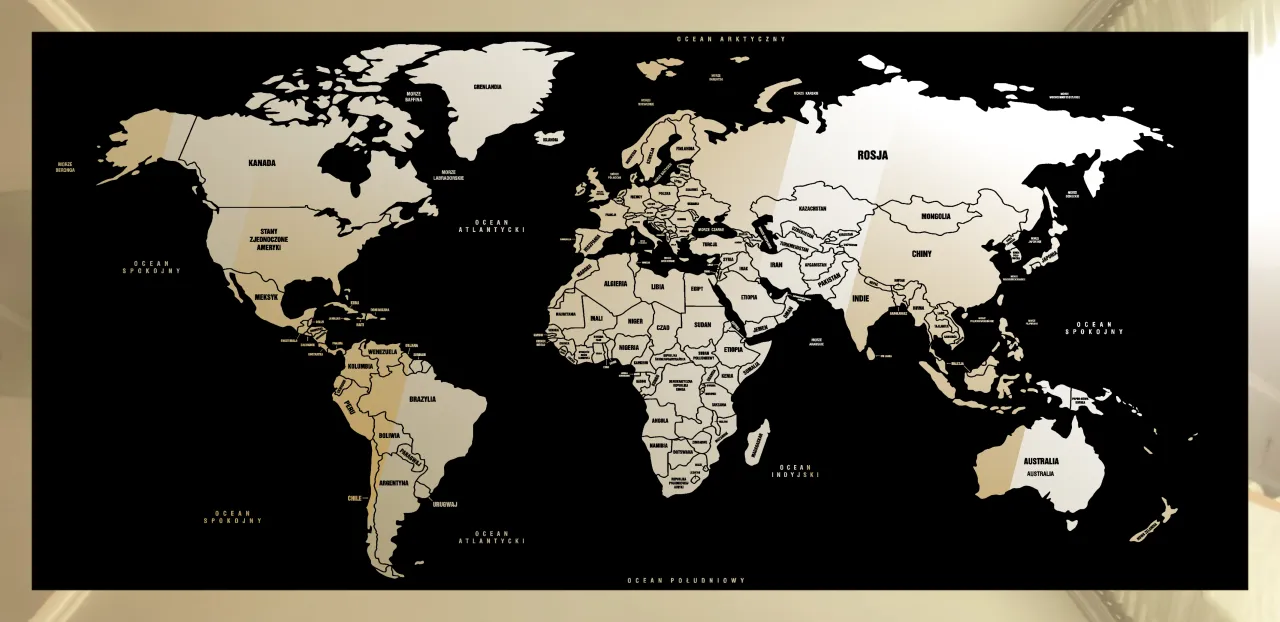 Mapa świata z zaznaczonymi krajami obchodzącymi Wszystkich Świętych
