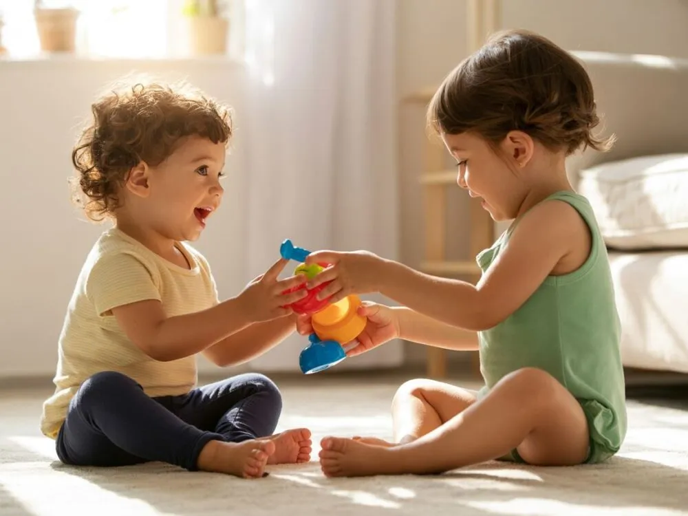 rodzic obserwujący dziecko podczas zabawy