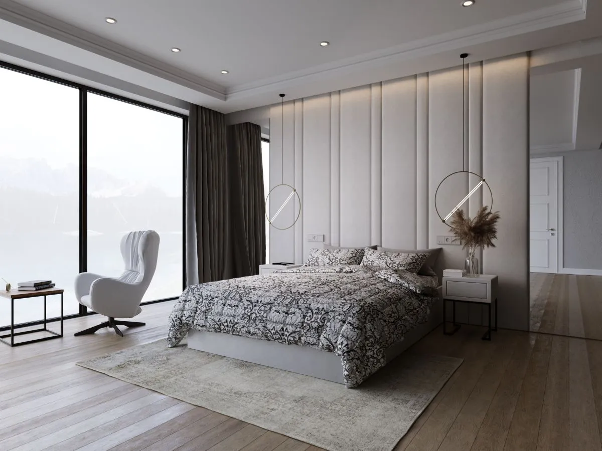 inspiracje panele tapicerowane sypialnia przedpok&oacute;j