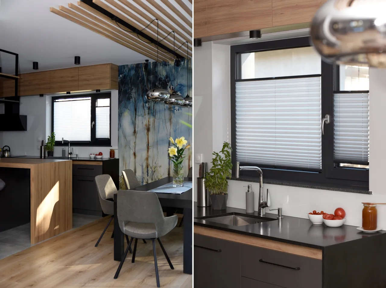 Plisy okienne góra dół kuchnia